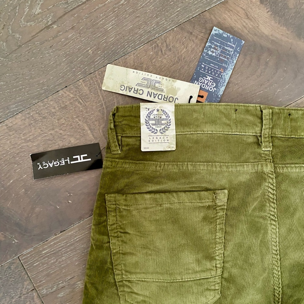 Jordan Craig Men's Olive Corduroy Pants - Green Tone